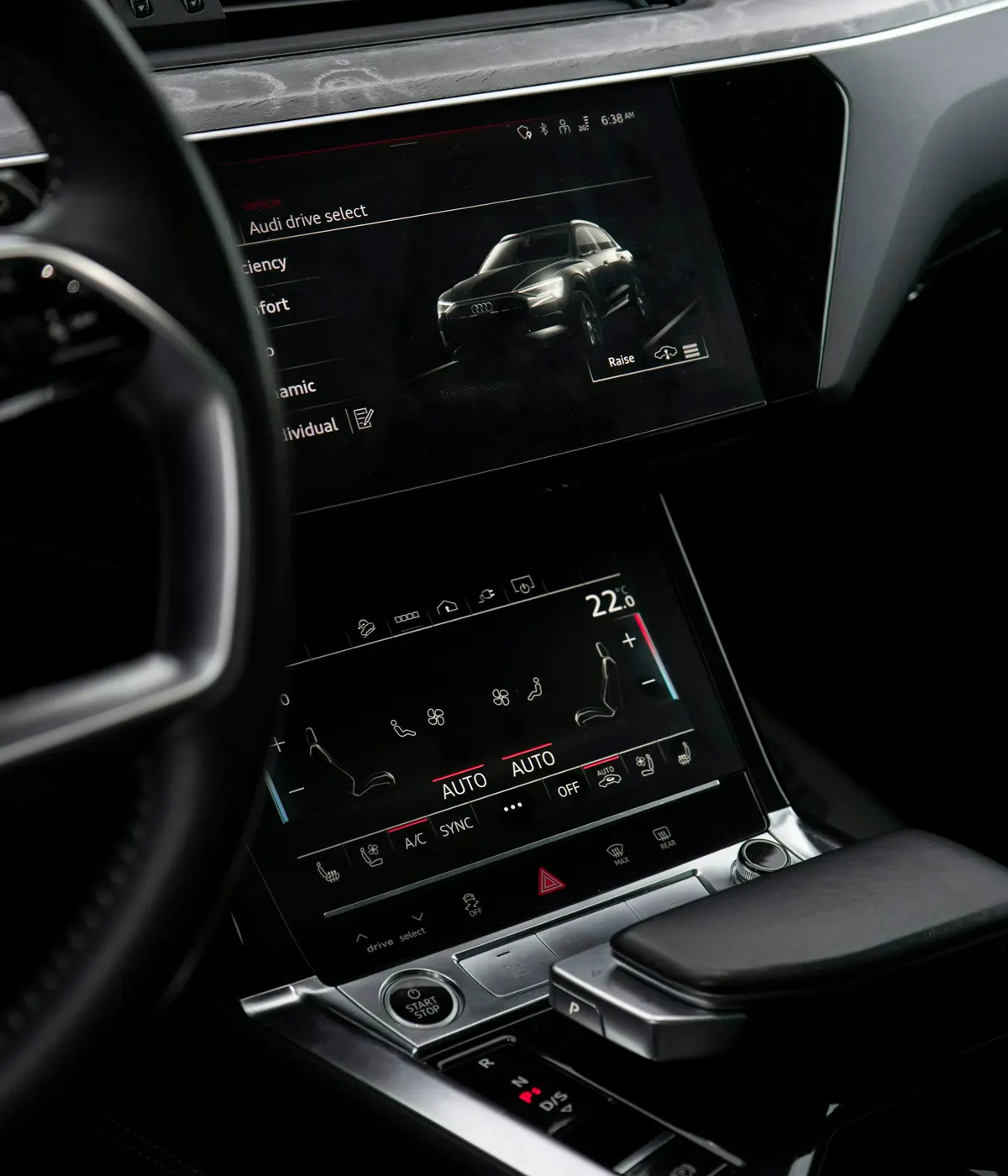 Licensed editorial photograph of a vehicle centre console, used on The Car Sourcer website.